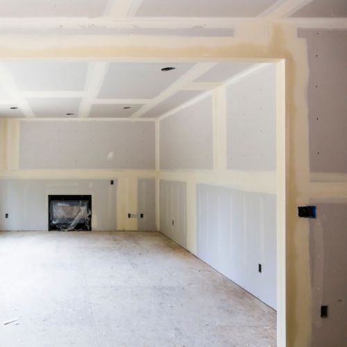 room with drywall installed